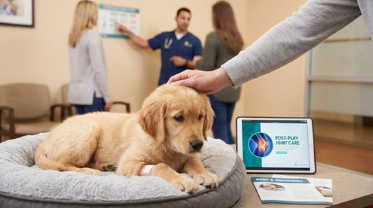 Puppy or adolescent limping after play: rest, red flags and next actions