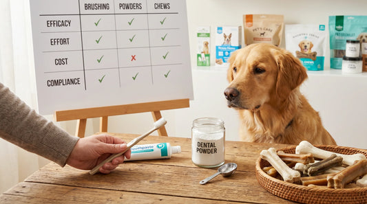 Brushing vs dental powders vs chews: pick your primary method