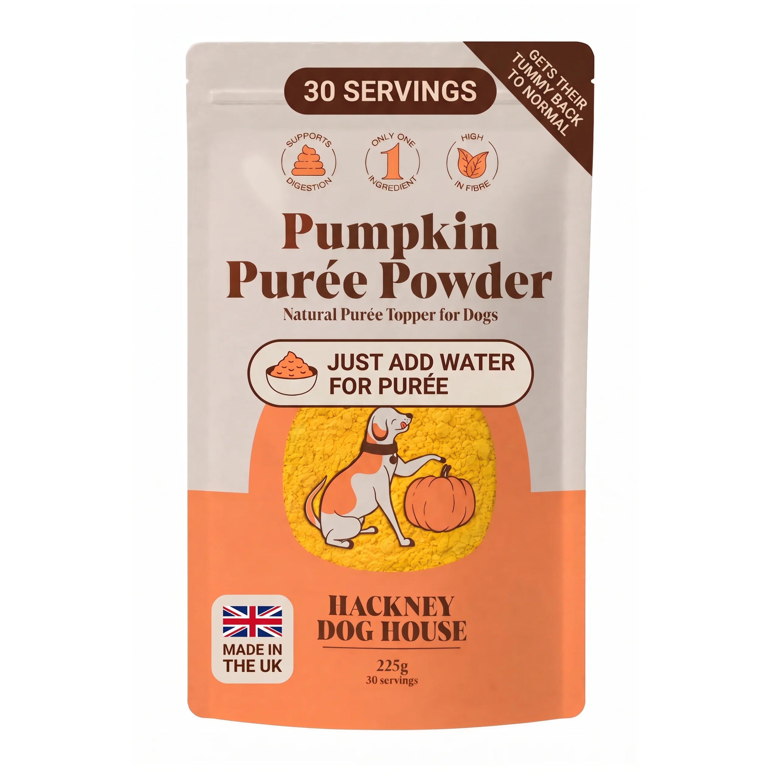 Pumpkin Purée Powder for dogs, 225g pouch, 30 servings